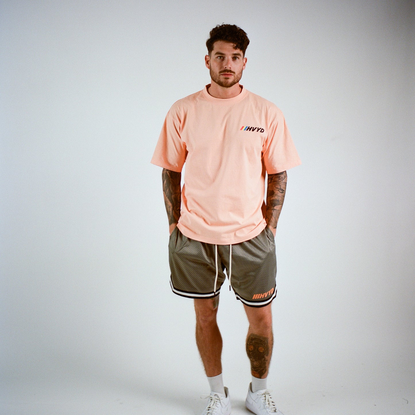 002 HVYD Premium Varsity Mesh Shorts — Ash