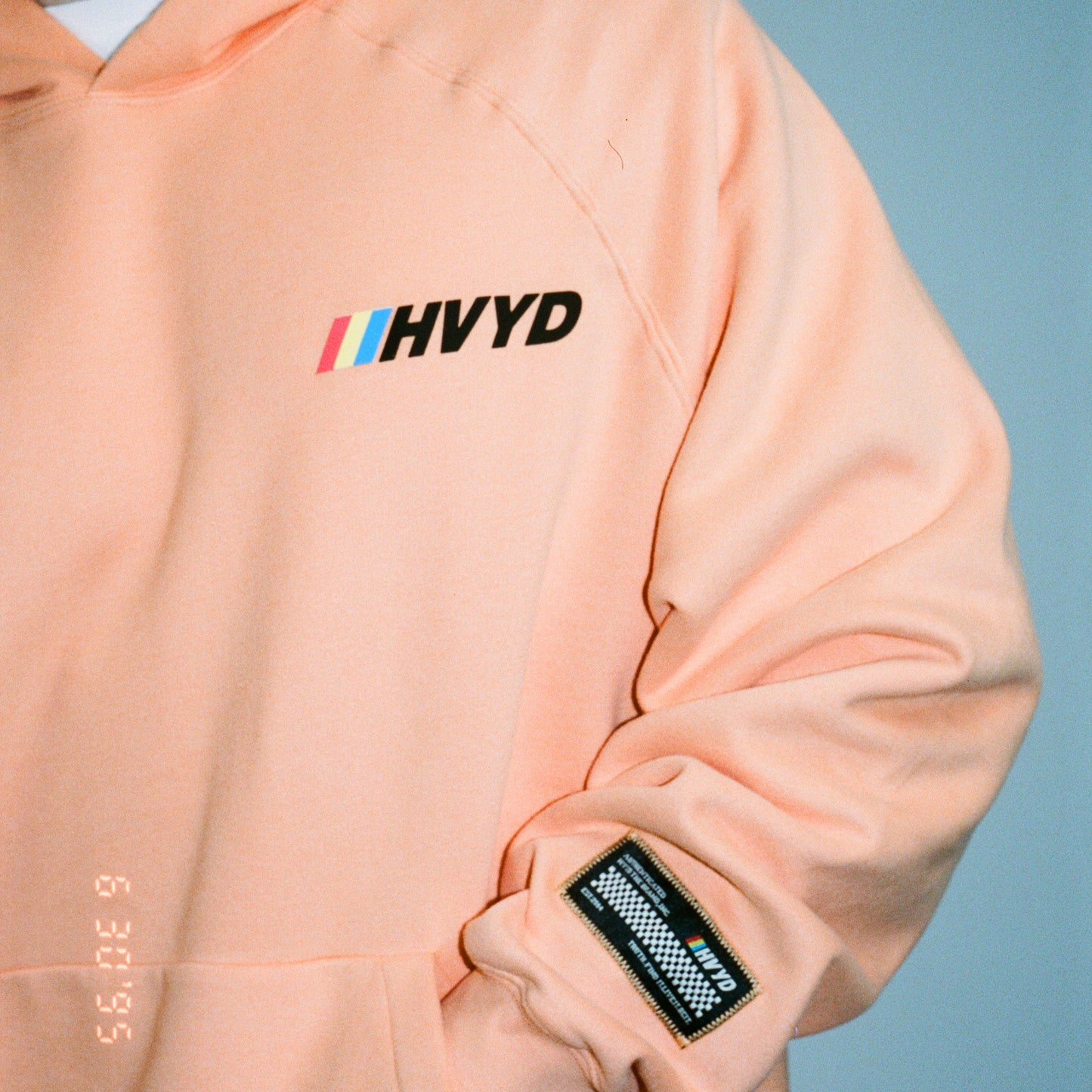 002 HVYD Race Fleece Hoodie — Muskmelon