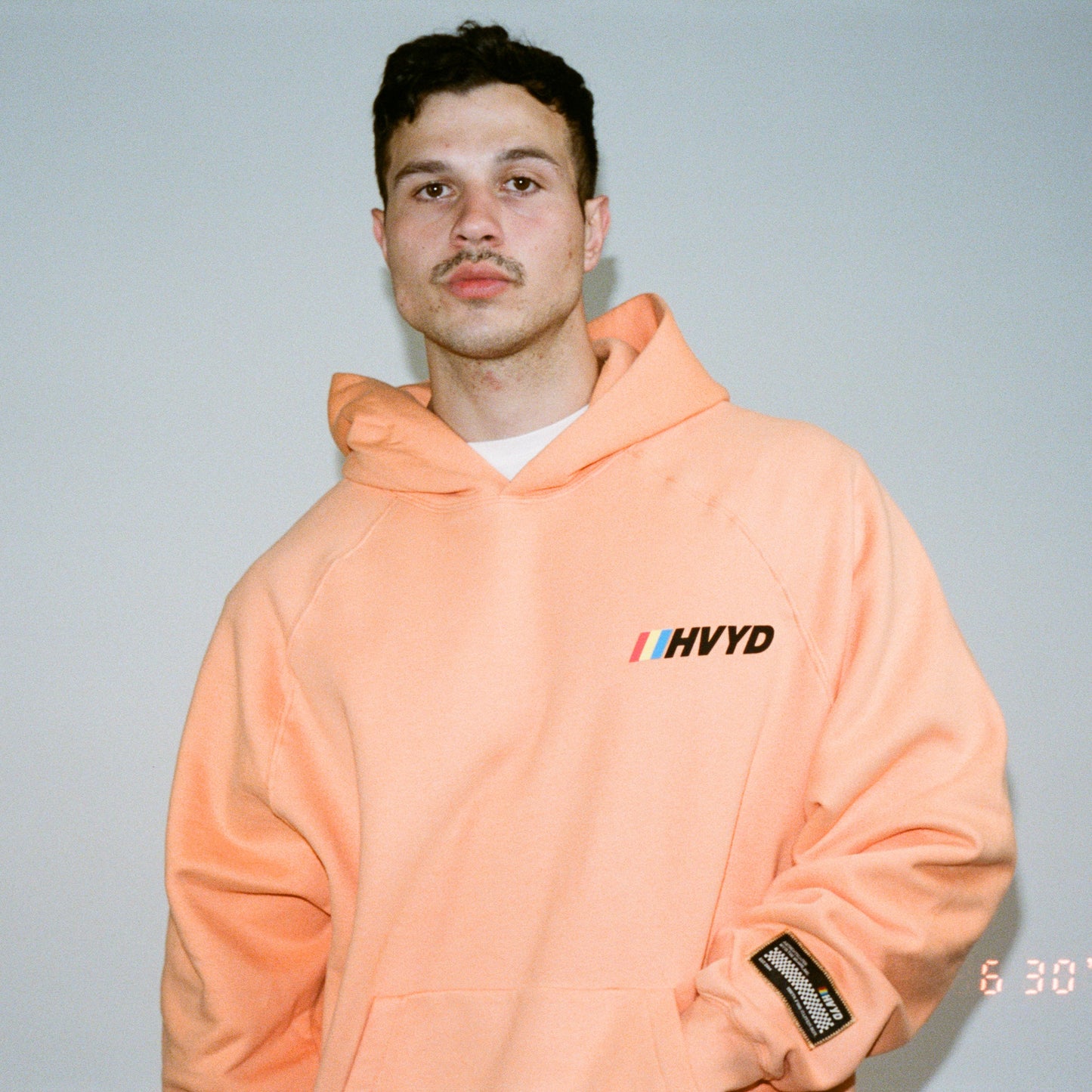002 HVYD Race Fleece Hoodie — Muskmelon