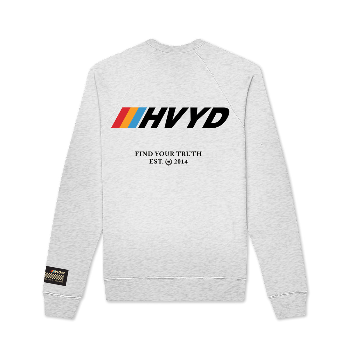 002 HVYD Race Fleece Crewneck — Heather Grey