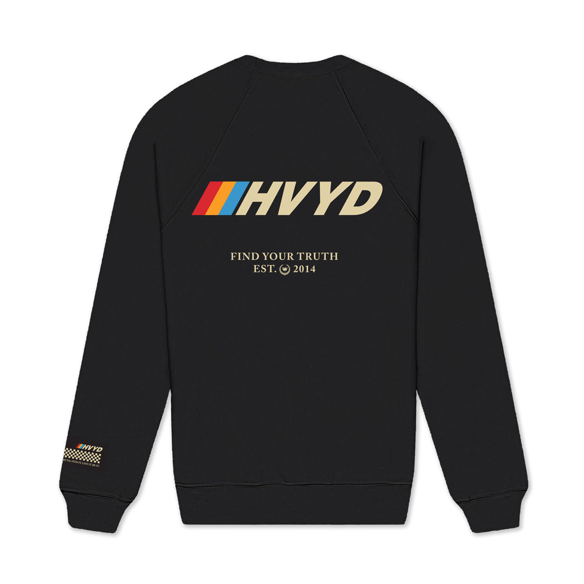 002 HVYD Race Crewneck — Washed Black