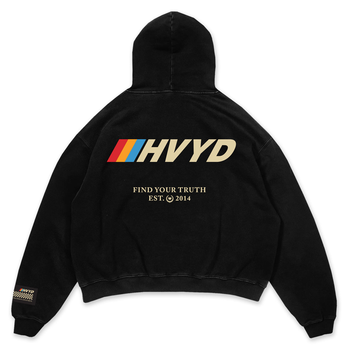 002 HVYD Race Fleece Hoodie — Washed Black