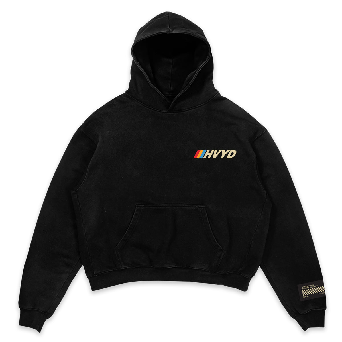 002 HVYD Race Fleece Hoodie — Washed Black