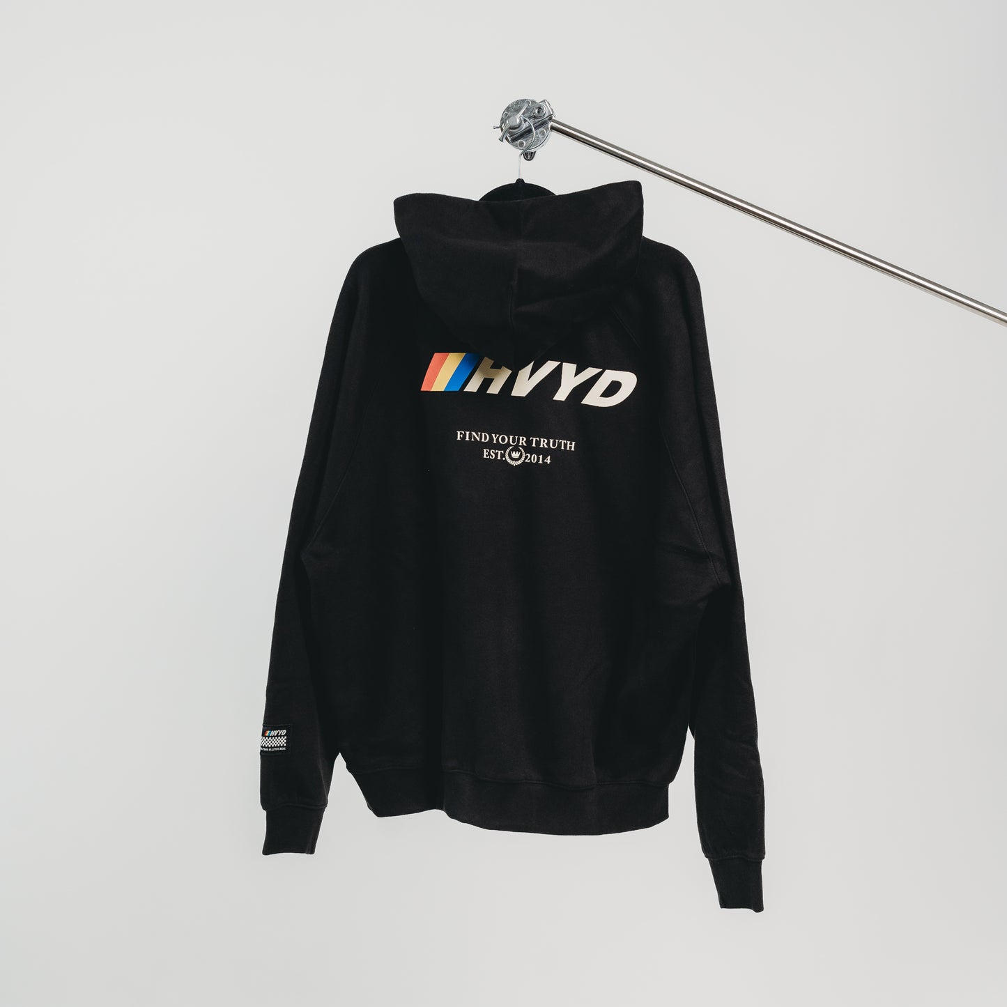 002 HVYD Race Fleece Hoodie — Washed Black