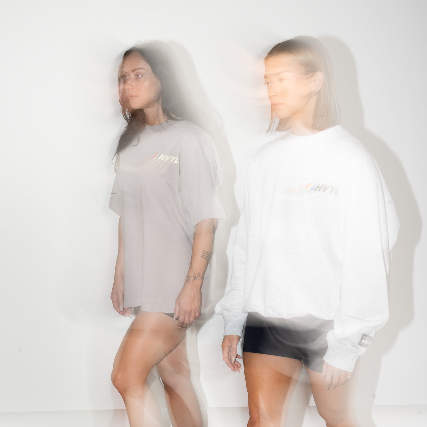 002 HVYD Race Fleece Crewneck — Heather Grey