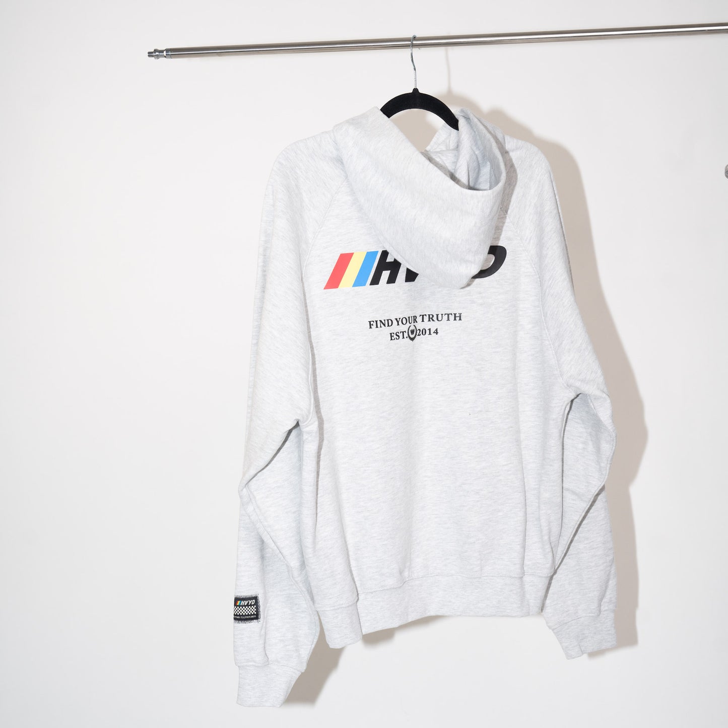 003 HVYD Race Fleece Hoodie — Heather Grey