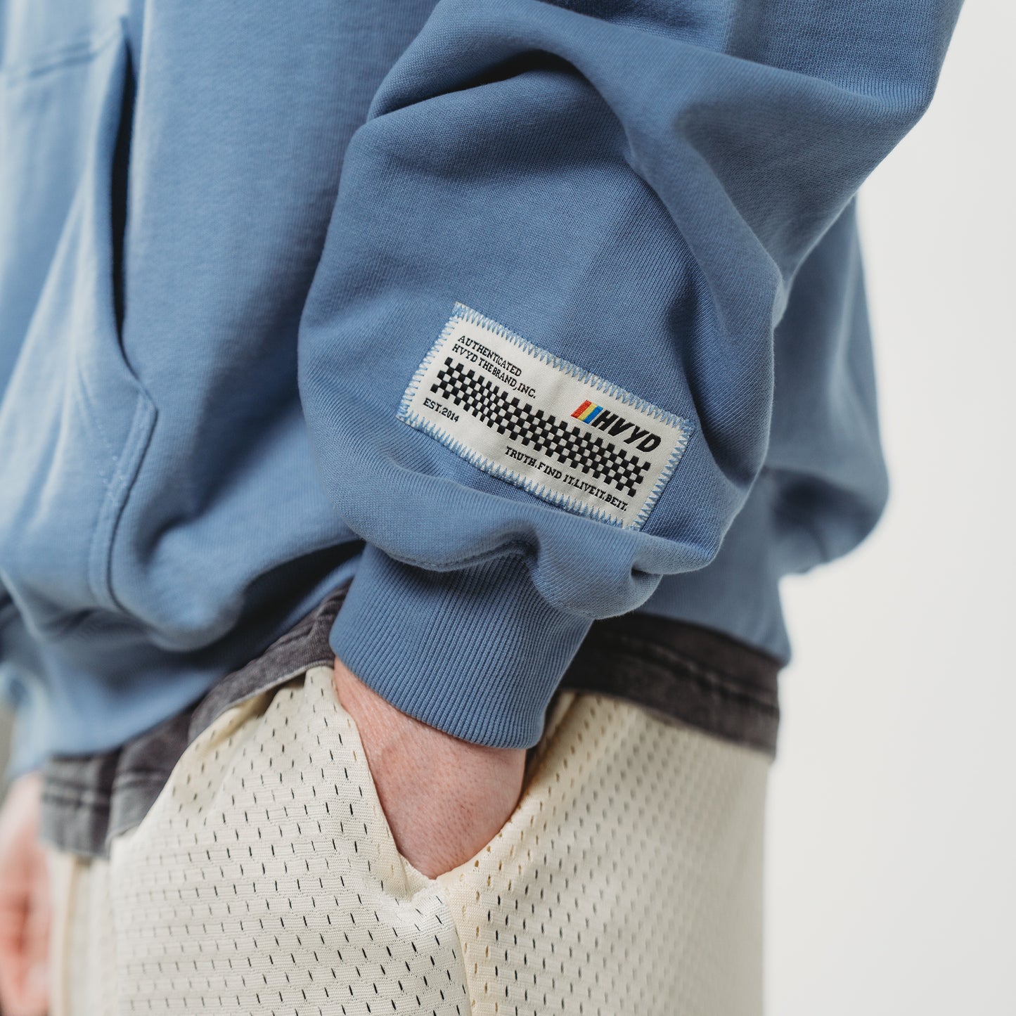 003 HVYD Race Terry Hoodie — Clear Blue