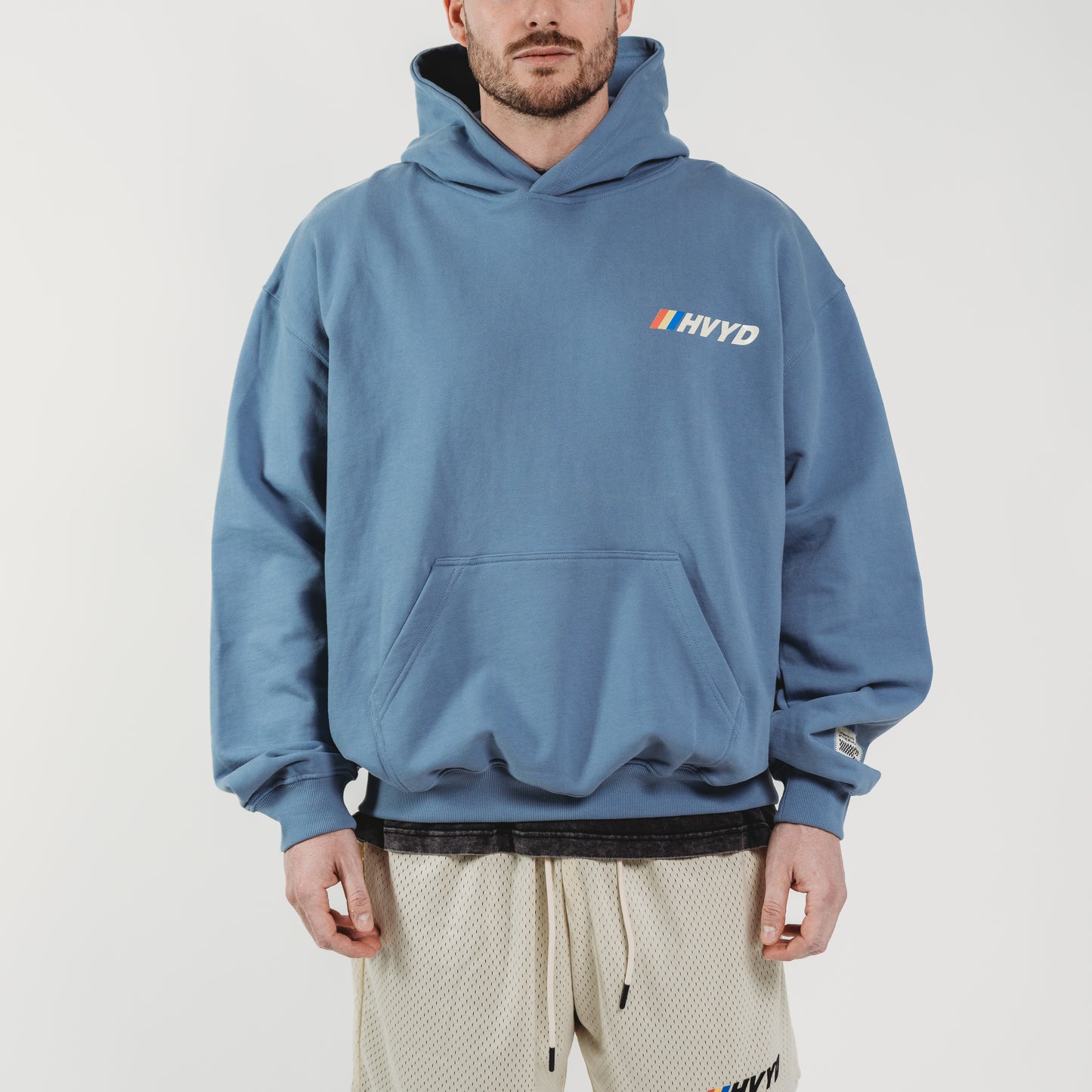 003 HVYD Race Terry Hoodie — Clear Blue