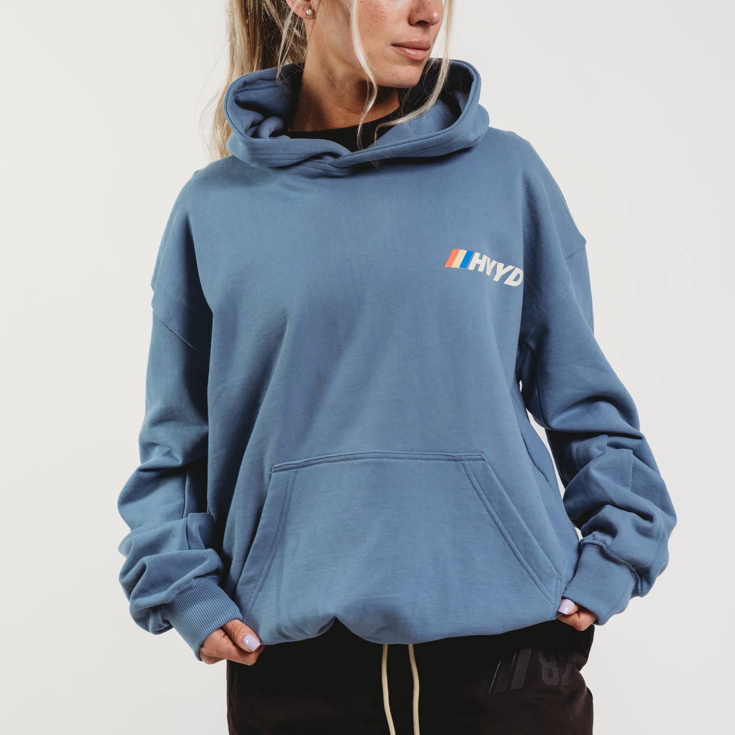 003 HVYD Race Terry Hoodie — Clear Blue