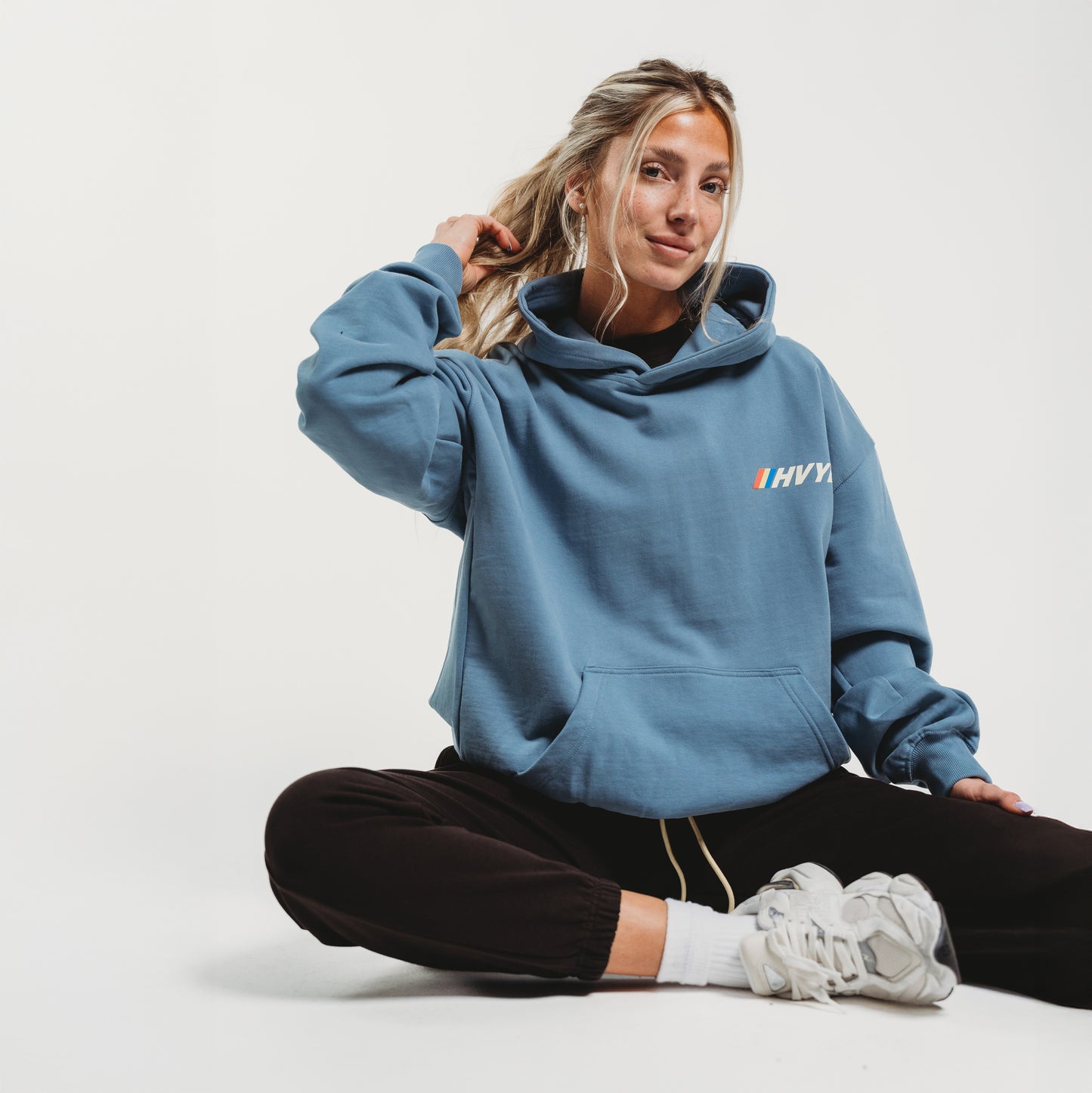 003 HVYD Race Terry Hoodie — Clear Blue