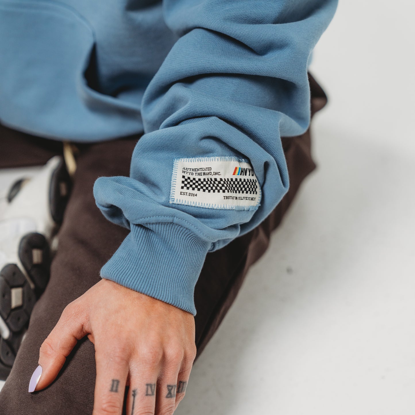 003 HVYD Race Terry Hoodie — Clear Blue