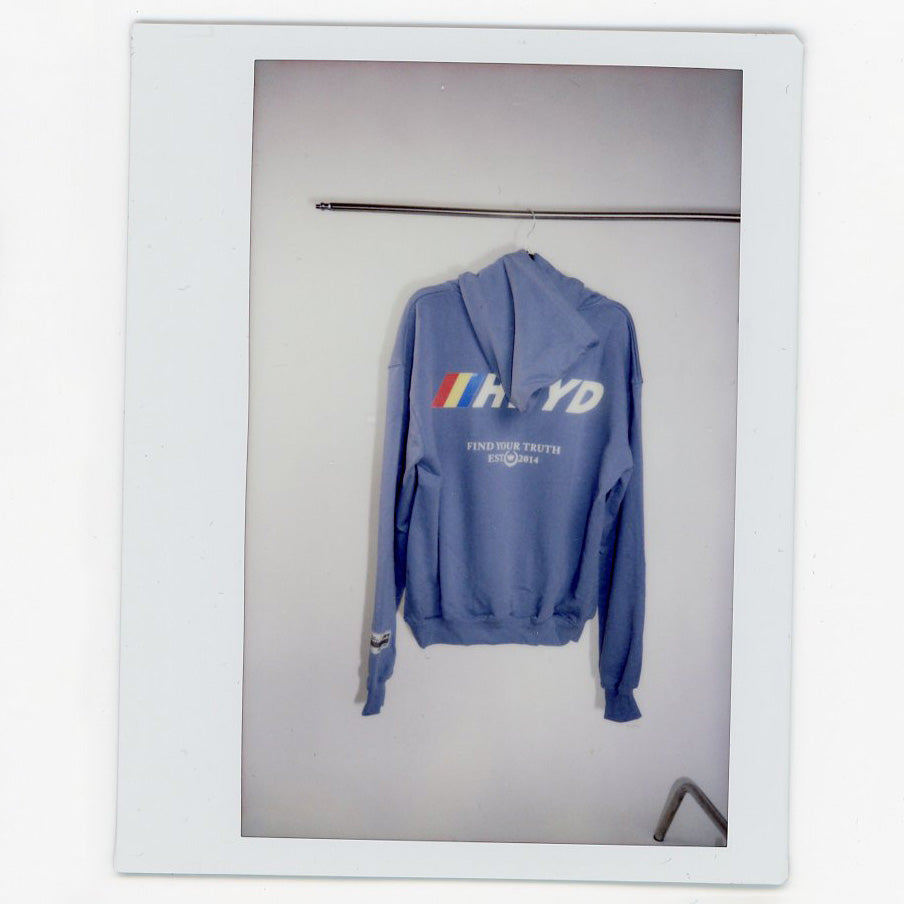 003 HVYD Race Terry Hoodie — Clear Blue