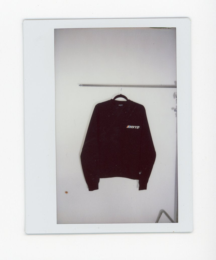 002 HVYD Race Crewneck — Washed Black