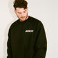 002 HVYD Race Crewneck — Washed Black