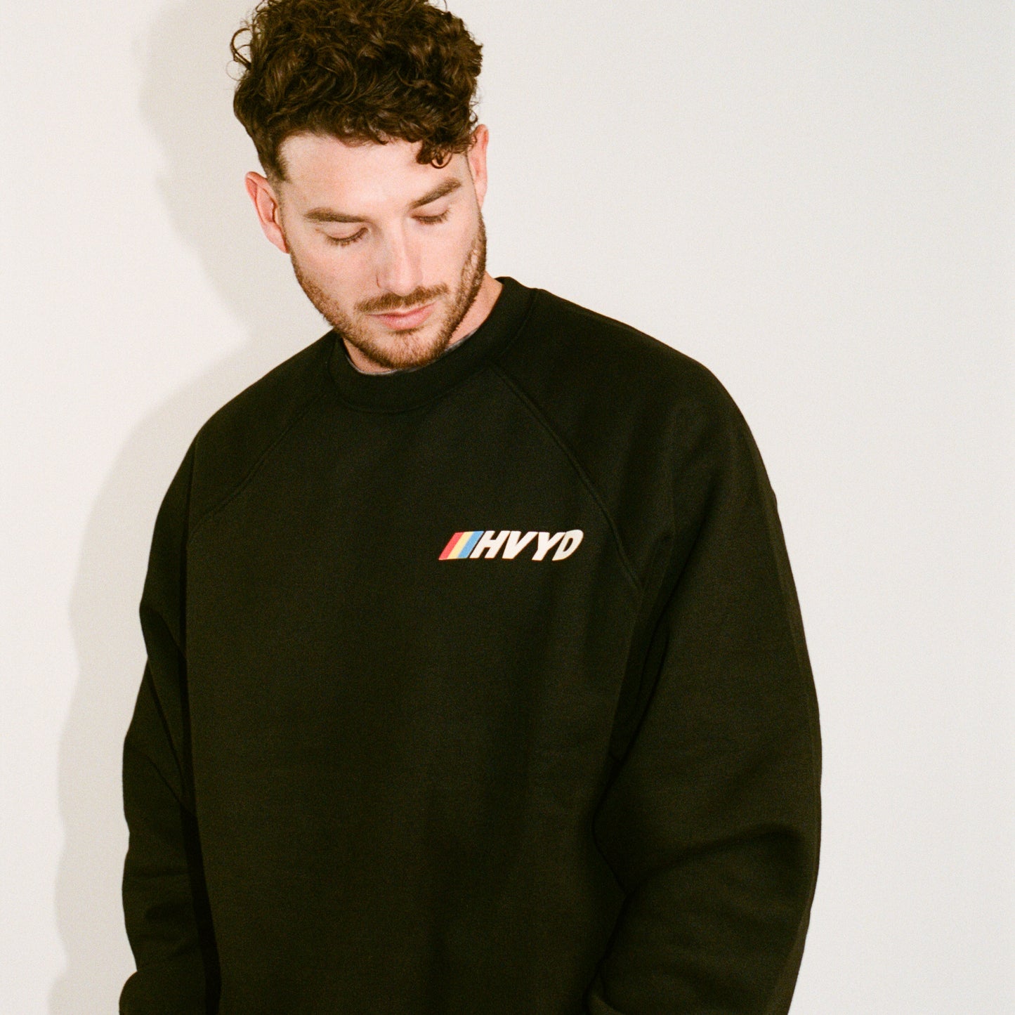 002 HVYD Race Crewneck — Washed Black