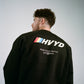 002 HVYD Race Crewneck — Washed Black