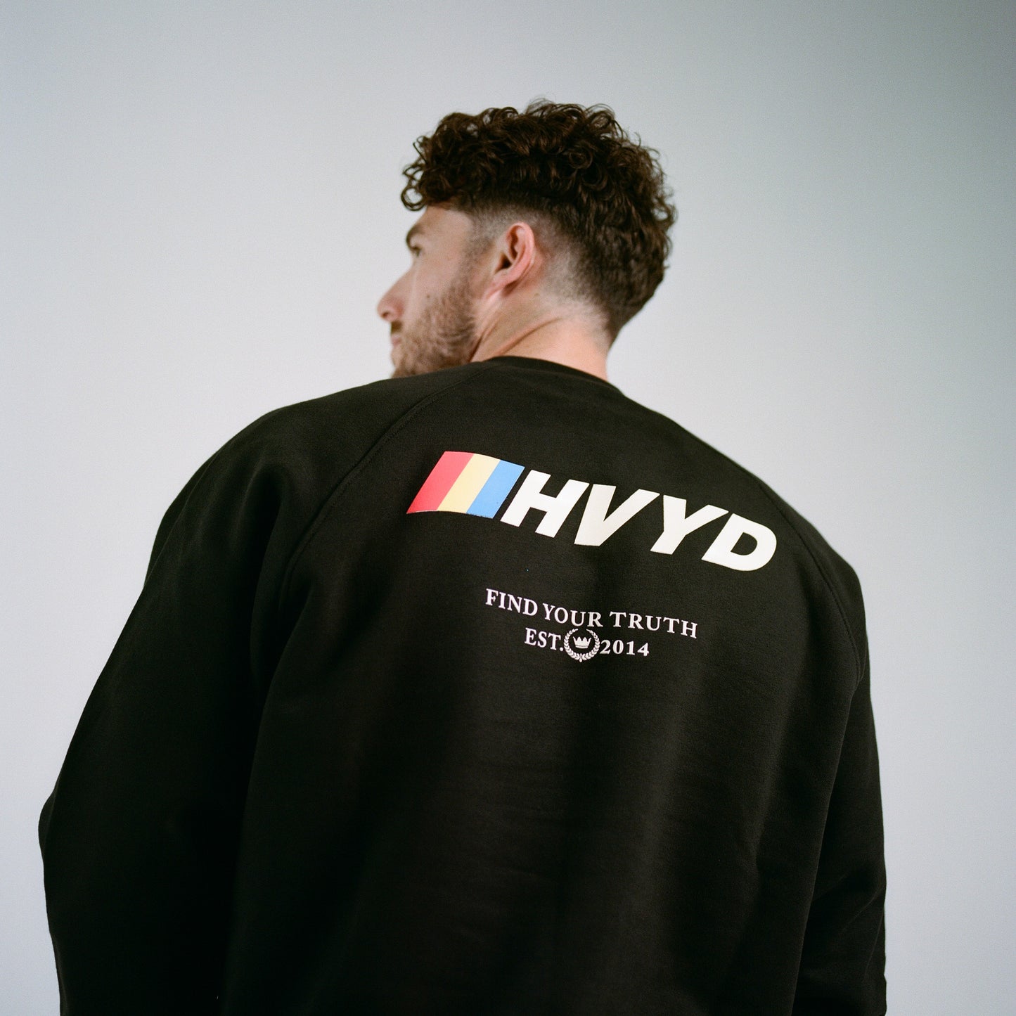 002 HVYD Race Crewneck — Washed Black