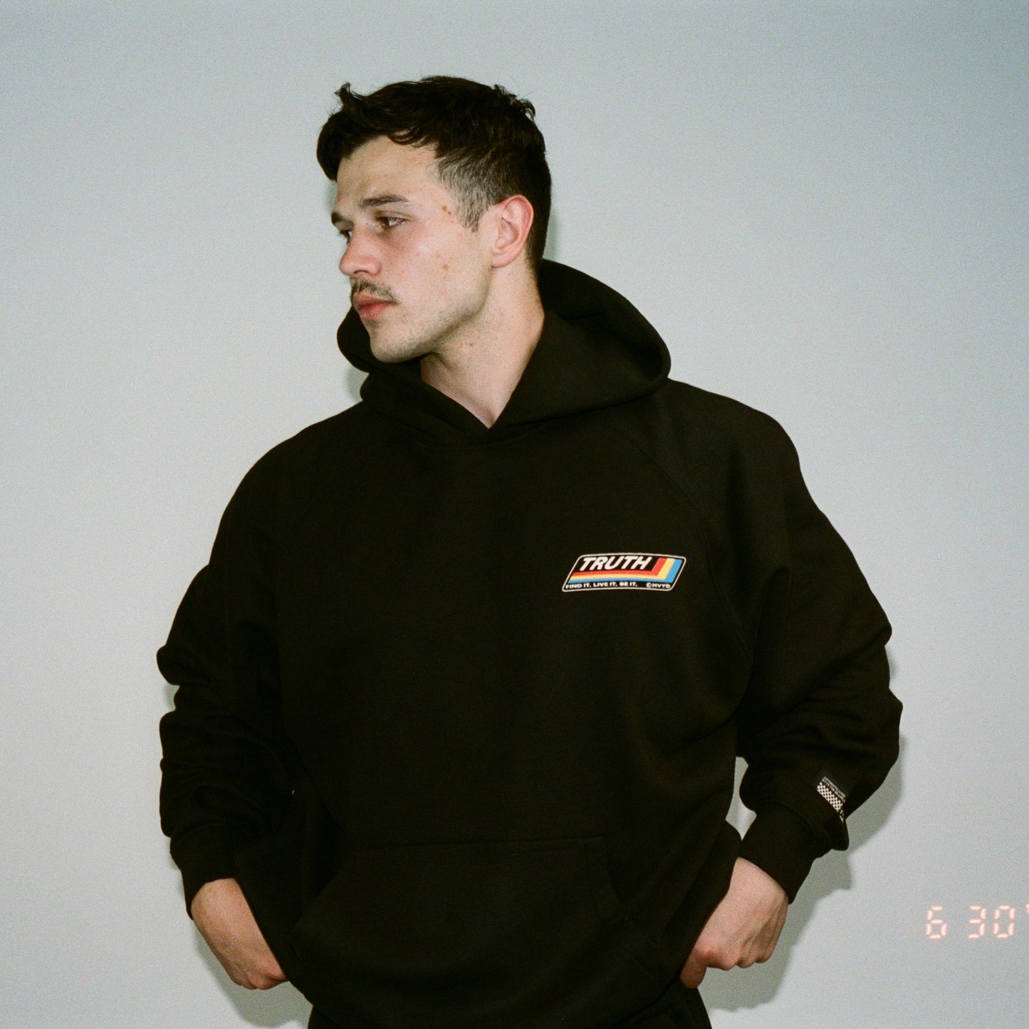 002 HVYD Truth Re-Edition Fleece Hoodie — Washed Black