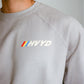 002 HVYD Race Fleece Crewneck — Ash