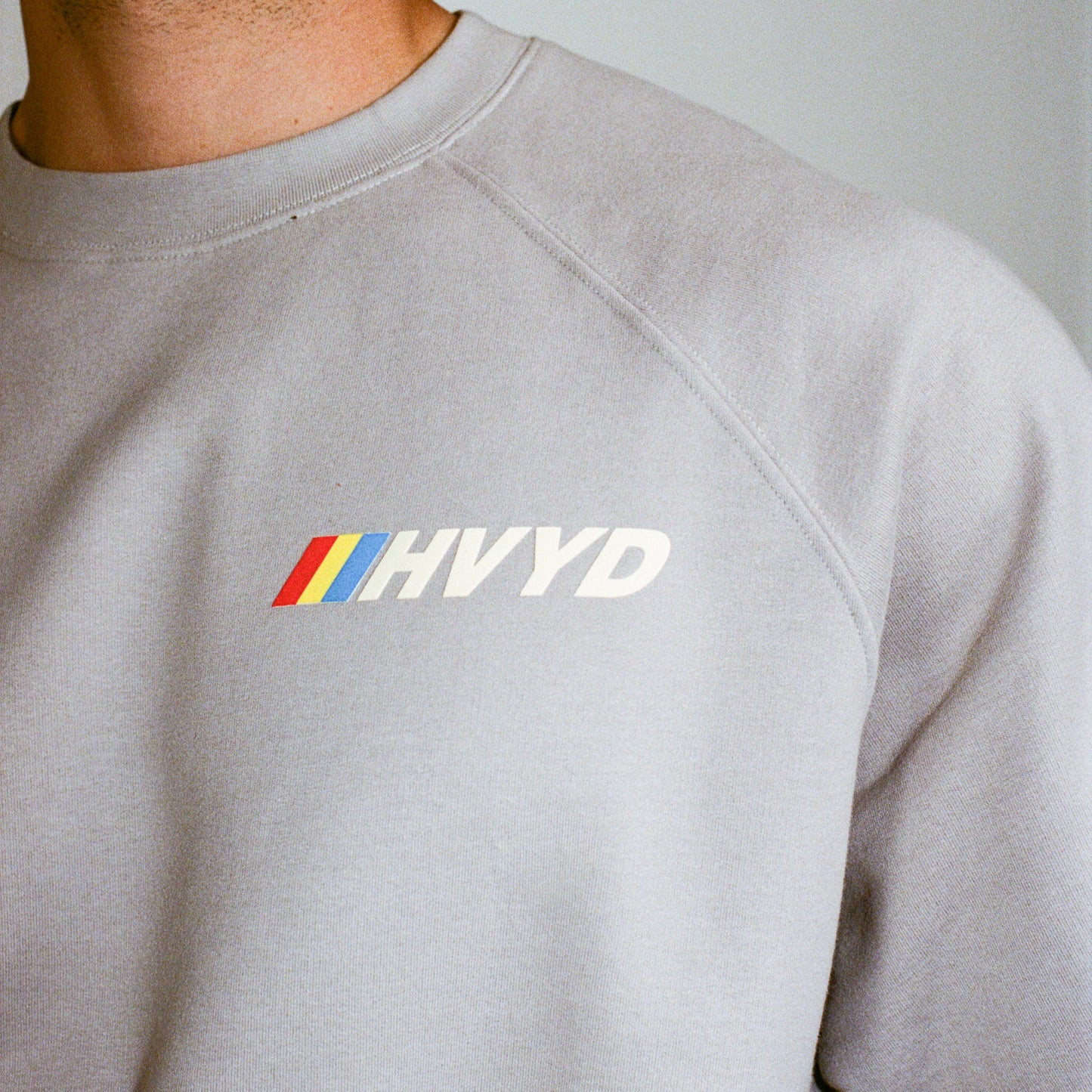 002 HVYD Race Fleece Crewneck — Ash