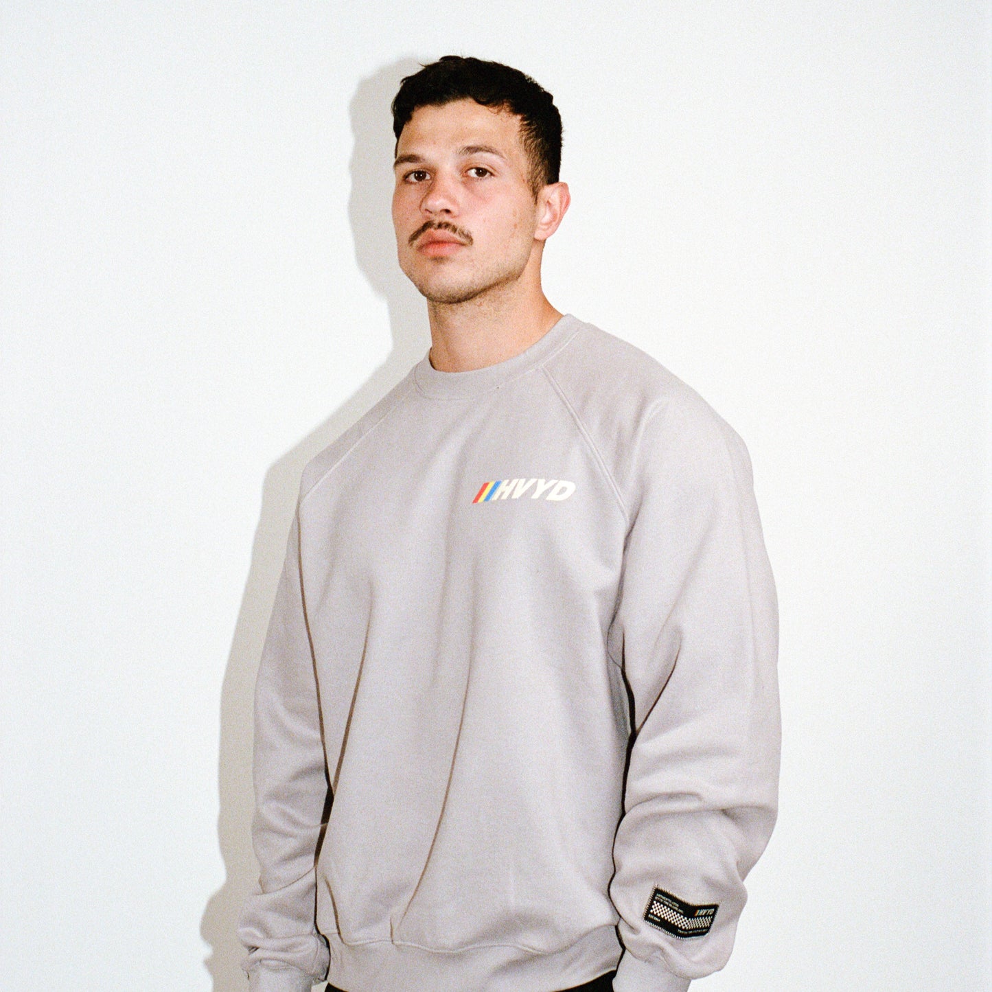 002 HVYD Race Fleece Crewneck — Ash