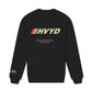 002 HVYD Race Crewneck — Washed Black