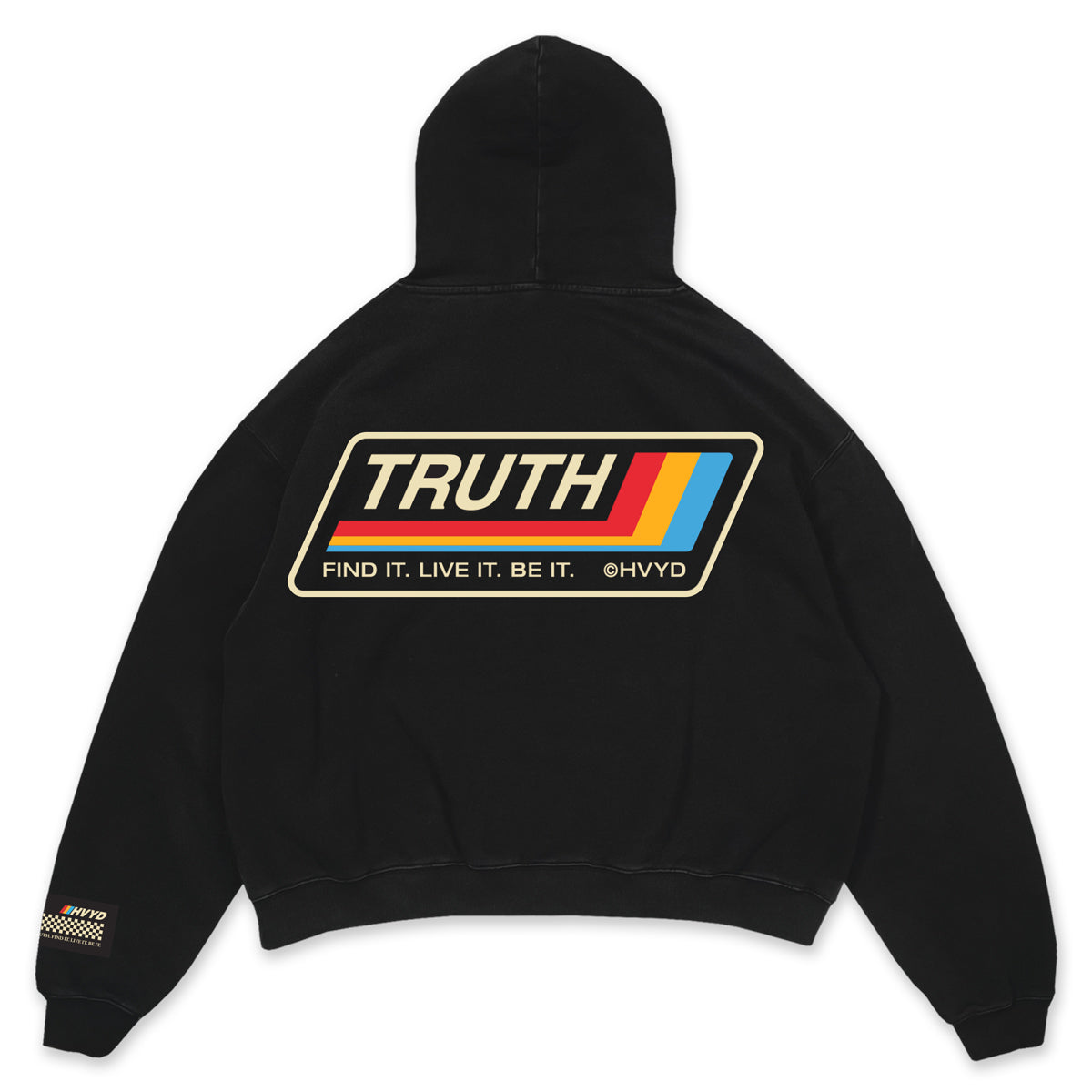 002 HVYD Truth Re-Edition Fleece Hoodie — Washed Black