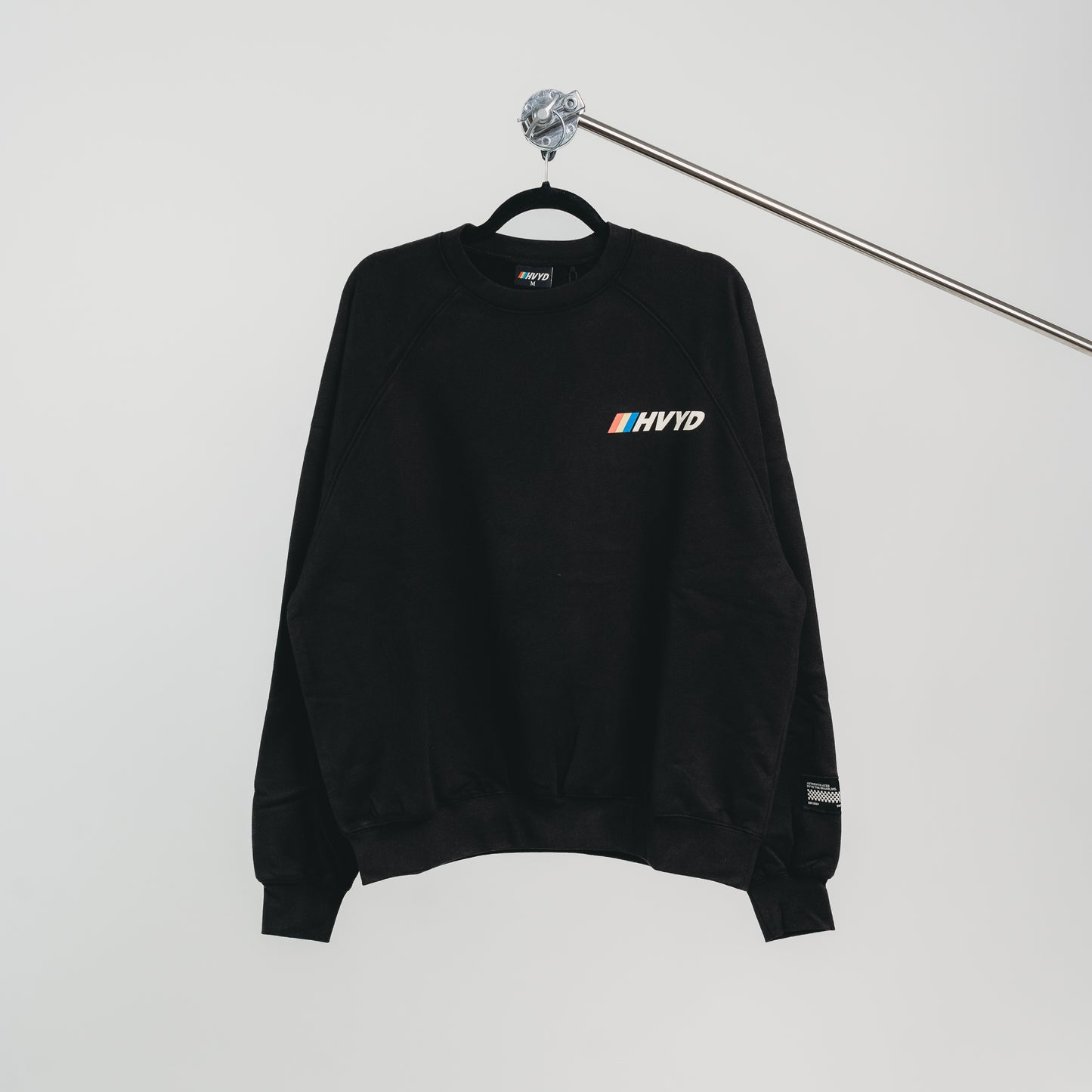 002 HVYD Race Crewneck — Washed Black