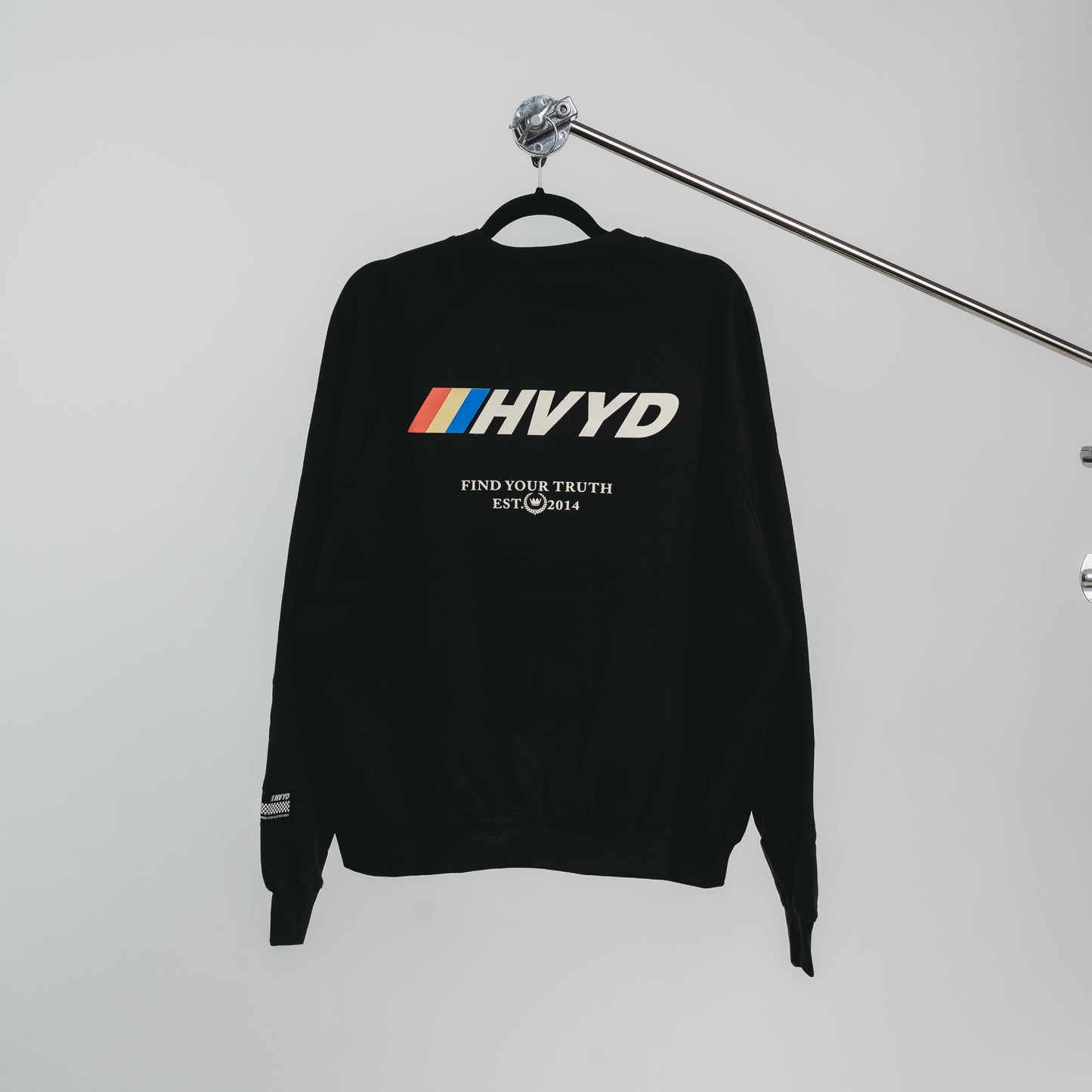 002 HVYD Race Crewneck — Washed Black