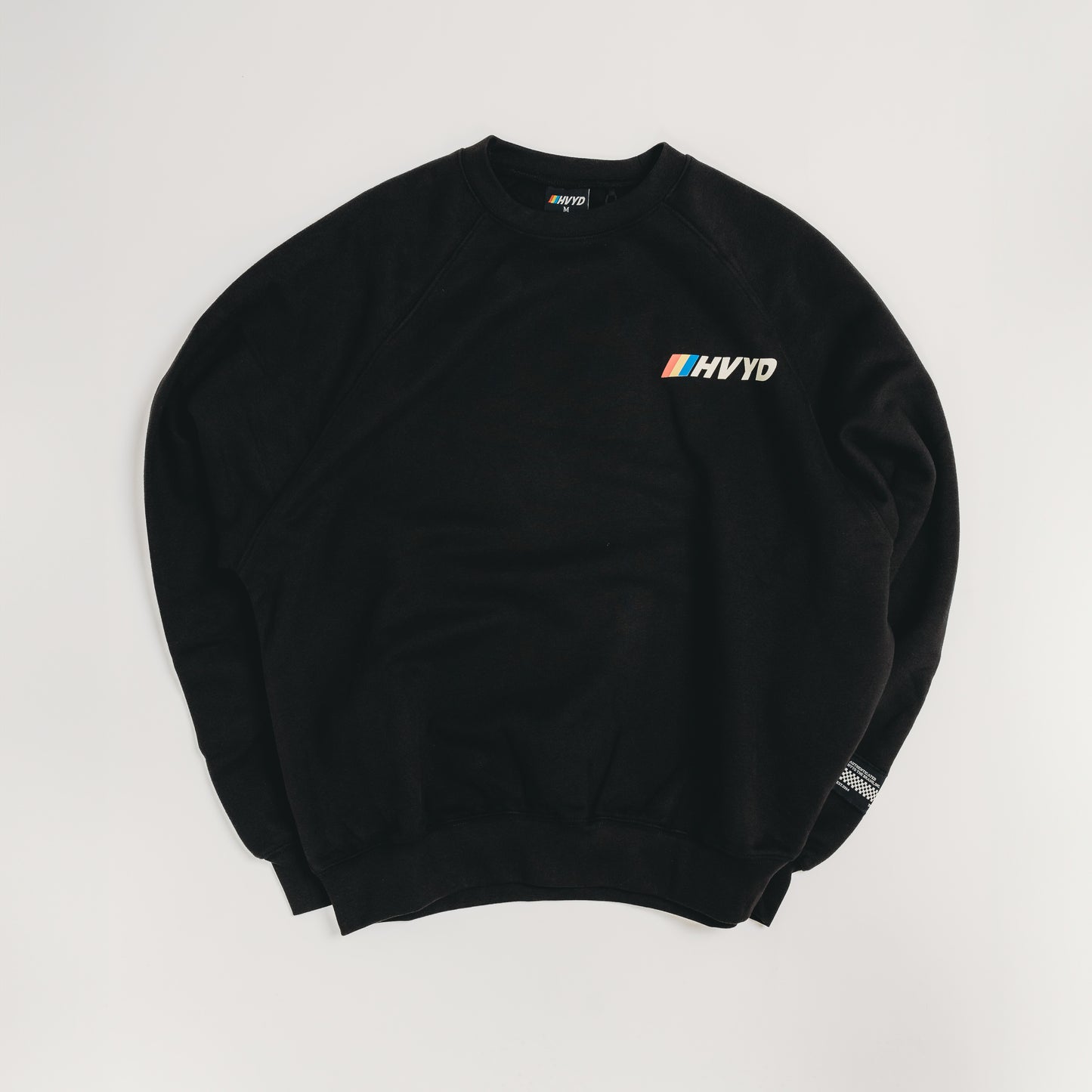 002 HVYD Race Crewneck — Washed Black