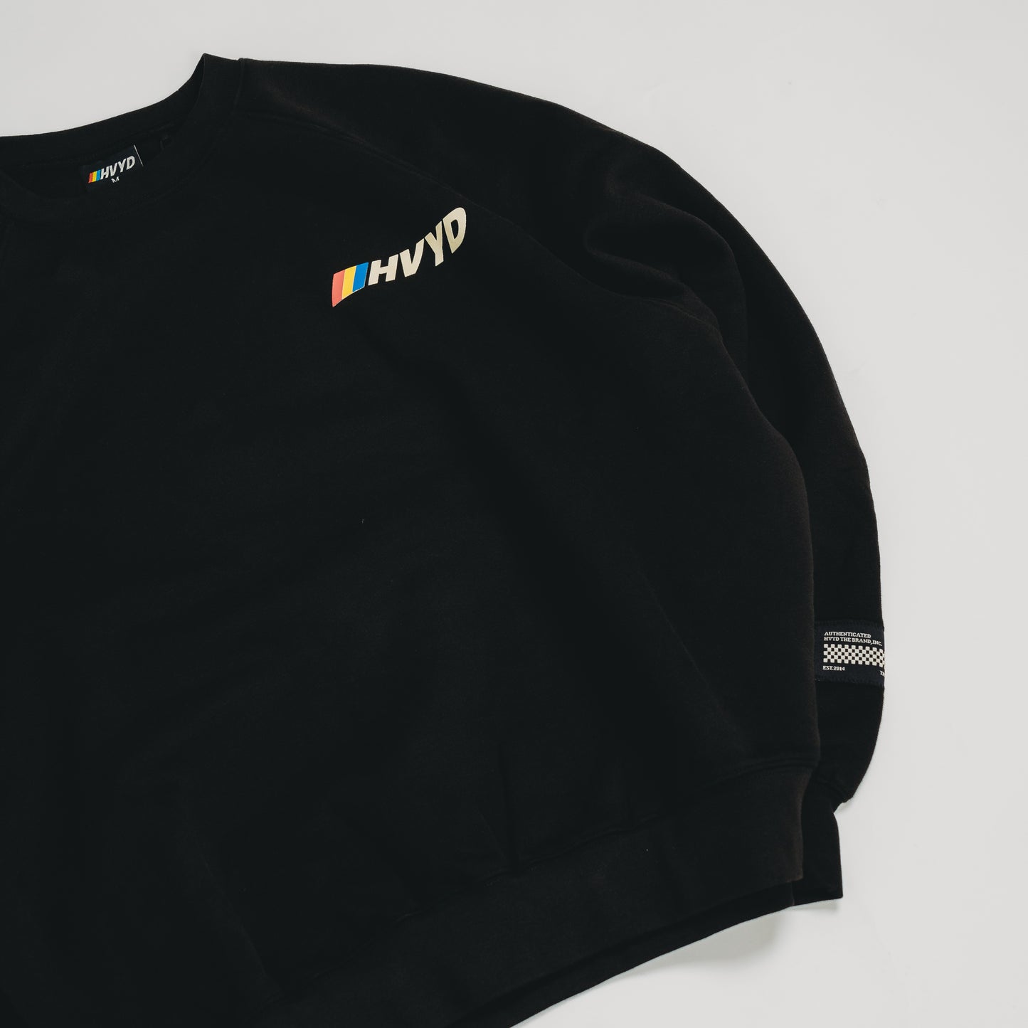 002 HVYD Race Crewneck — Washed Black