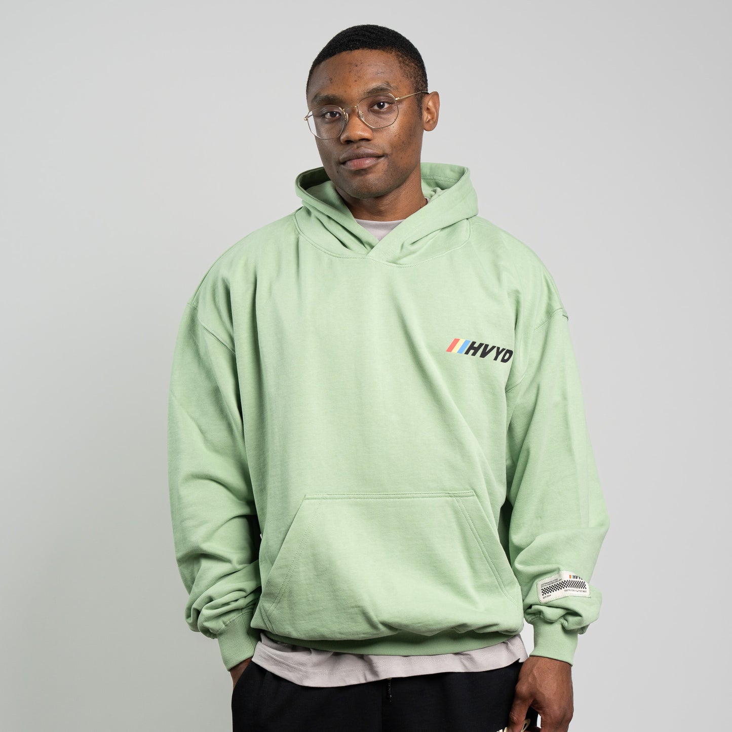 002 HVYD Race Terry Hoodie — Lime