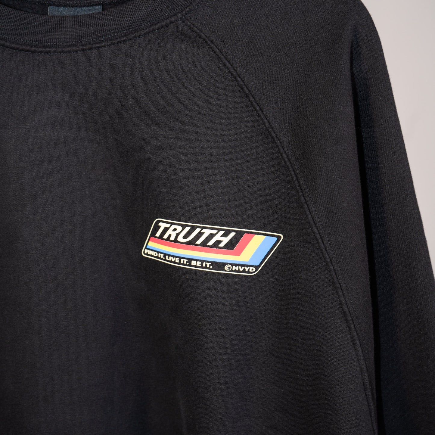 003 HVYD Truth Re-Edition Fleece Crewneck — Washed Black
