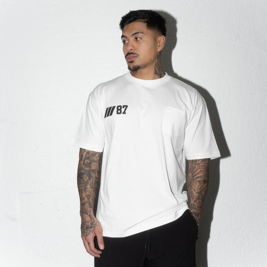 HVYD ///87 Pocket T-Shirt — White + Black